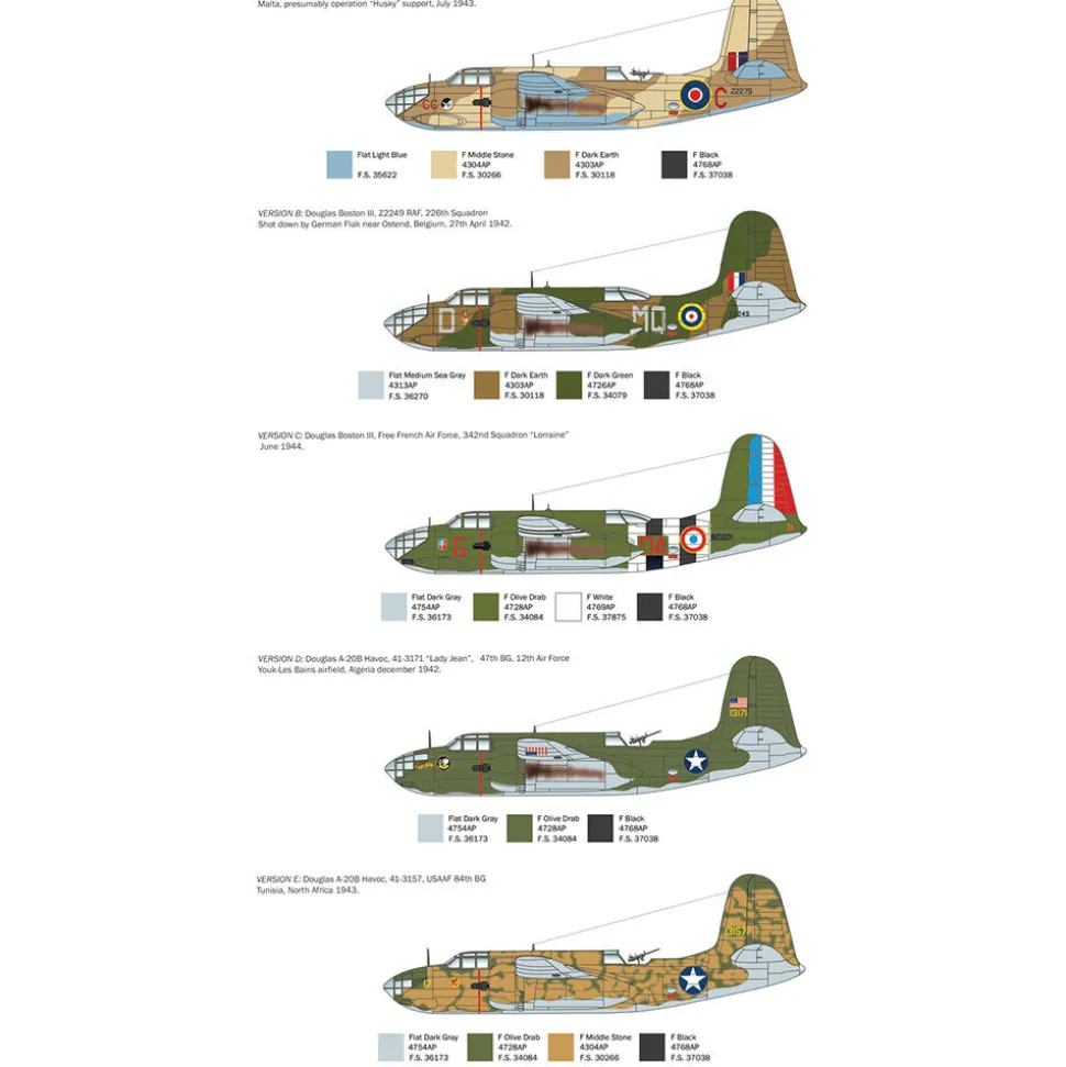 A-20B / Boston III 1/48 Kit Italeri (2656s) 1:48 Scale Plastic by Italeri