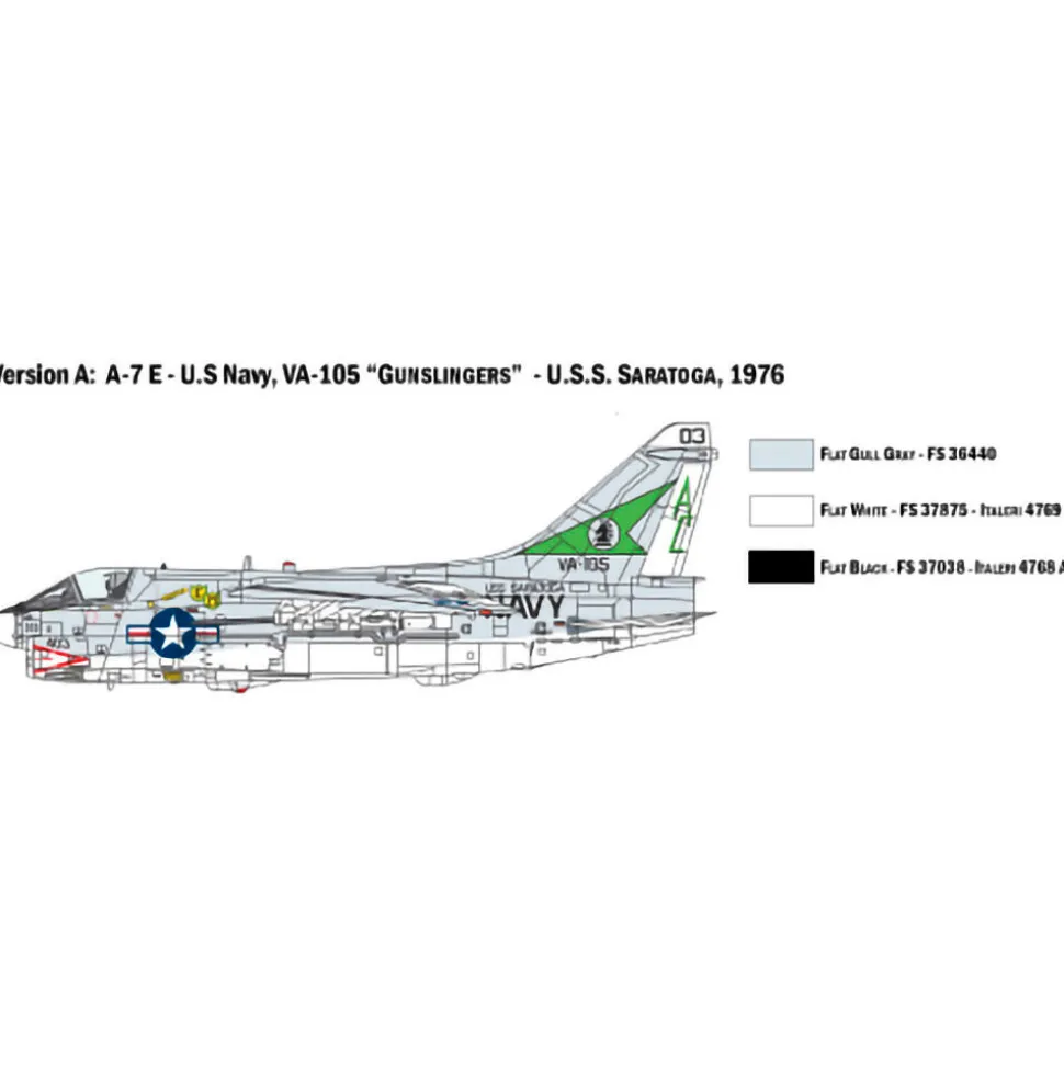 A-7E Corsair Ii 1/72 Kit 1:72 Scale Plastic Model Kit by Italeri