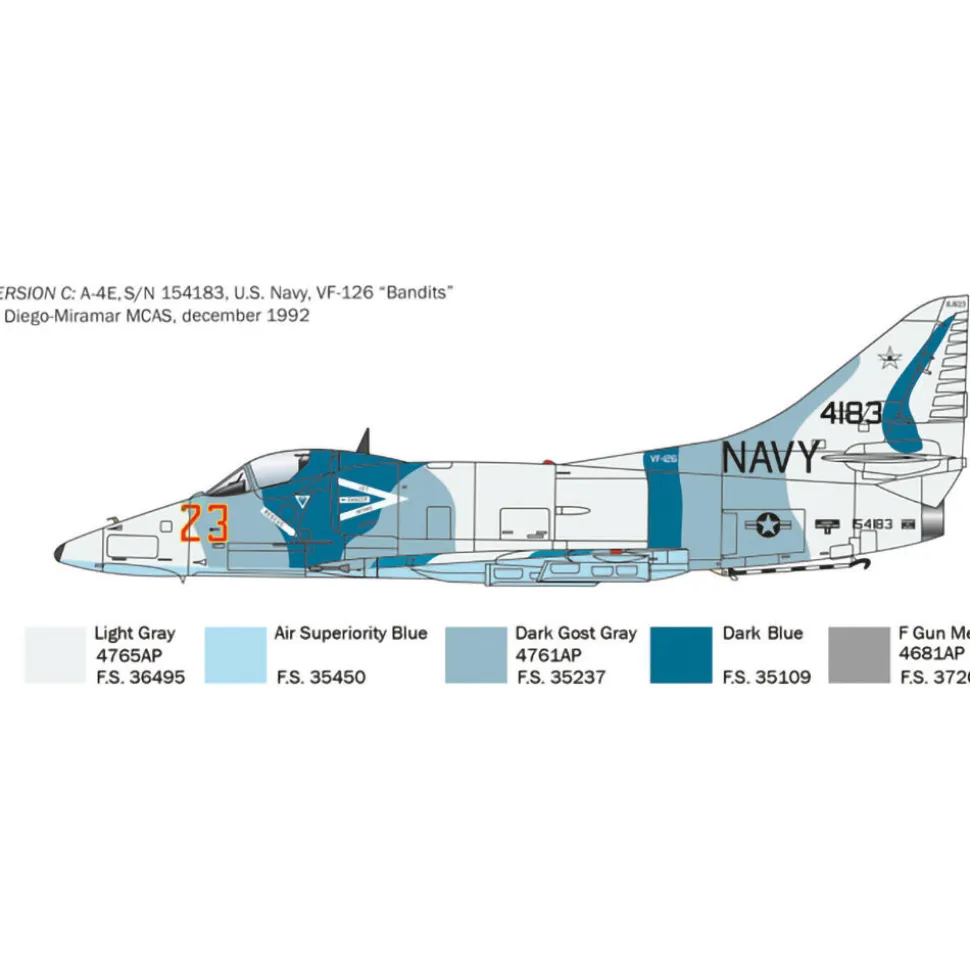 A-4 E/F/G Skyhawk 1/48 Kit 1:48 Scale Plastic Model Kit by Italeri