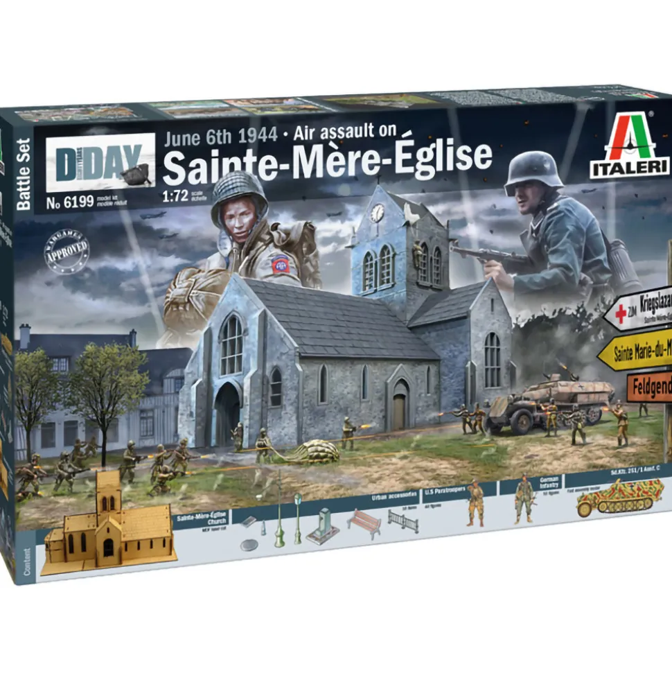Air Assault On Sainte-Mère-Église 1/72 Figure Kit 1:72 Scale Plastic Model Kit by Italeri