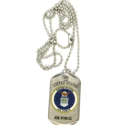 Air Force Dog Tag Necklace CK2126 Lightweight Stainless Steel by Ramson's Imports, Inc
