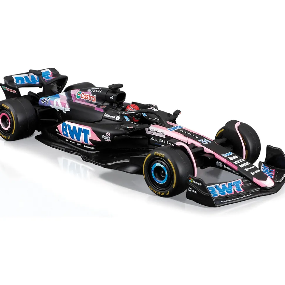 2024 Alpine F1 Team A524 w/helmet - Ocon #31 1:43 Scale Diecast Model Car by Bburago