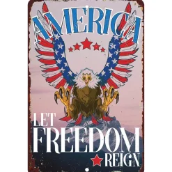 America Let Freedom Reign Metal Sign Lone Star Art (MS083120-04) by Lone Star Art