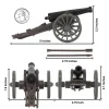 American Civil War 1/32 Cannon with Accessories 3-pc Set BMC Toys (67391) 1:32 Scale Plastic by BMC Toys