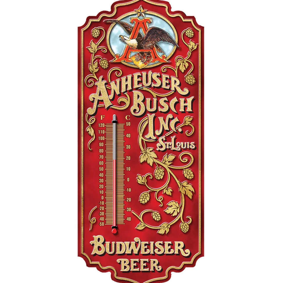 Anheuser Bush Metal Wall Thermometer Wall Thermometer by Desperate Enterprises