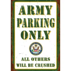 Army Parking Only Metal Sign V527 Heavy Gauge Steel by Vintage Sign Co.