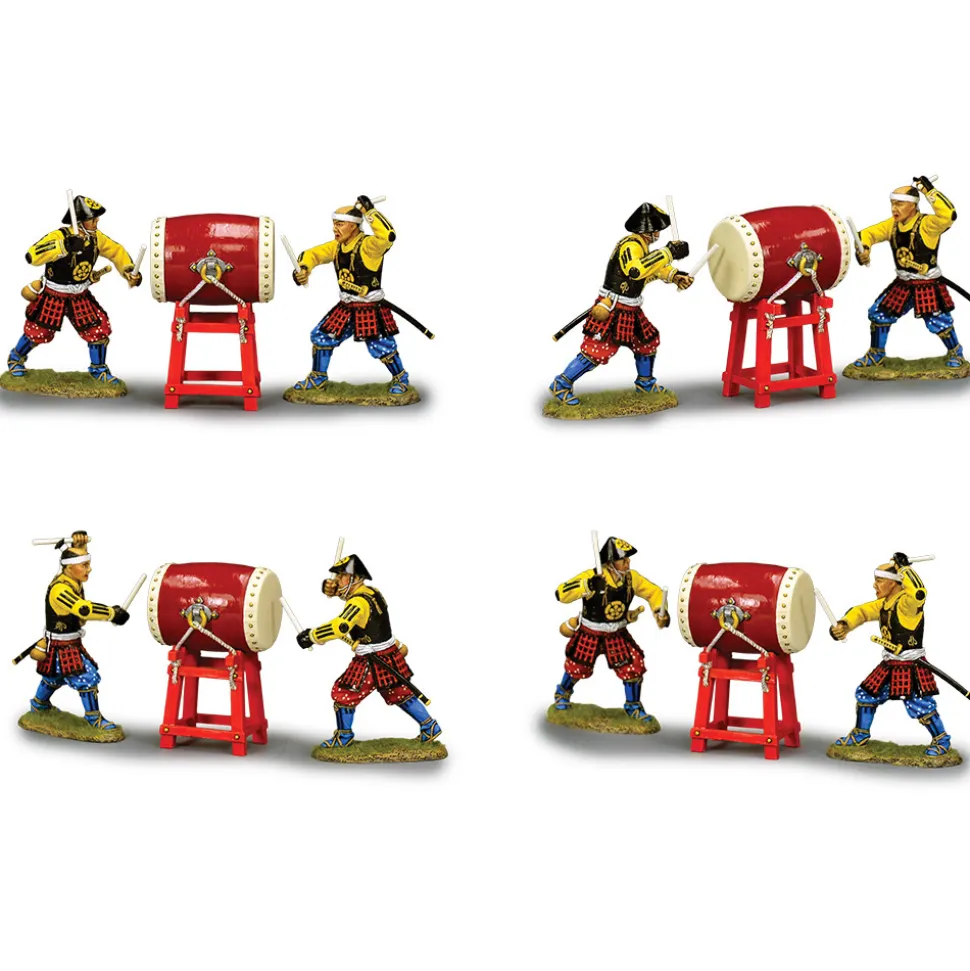 Ashigaru Taiko Drum Set 1/30 Figure K&C (SW014) 1:30 Scale Metal by King and Country