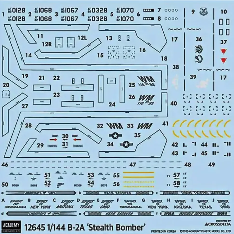 B-2A Spirit 1/144 Kit Academy (12645) 1:144 scale Plastic by Academy