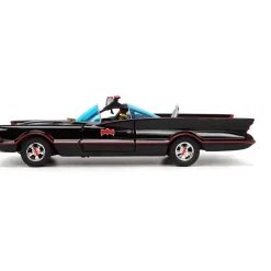 1966 Batmobile w/Batman, Robin Penguin & Joker Figures 1:24 Scale Diecast Model Car by Jada Toys