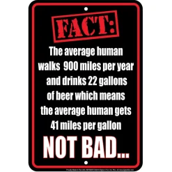 Beer Fact Metal Sign SPSBRF3 Embossed Aluminum by Signs 4 Fun