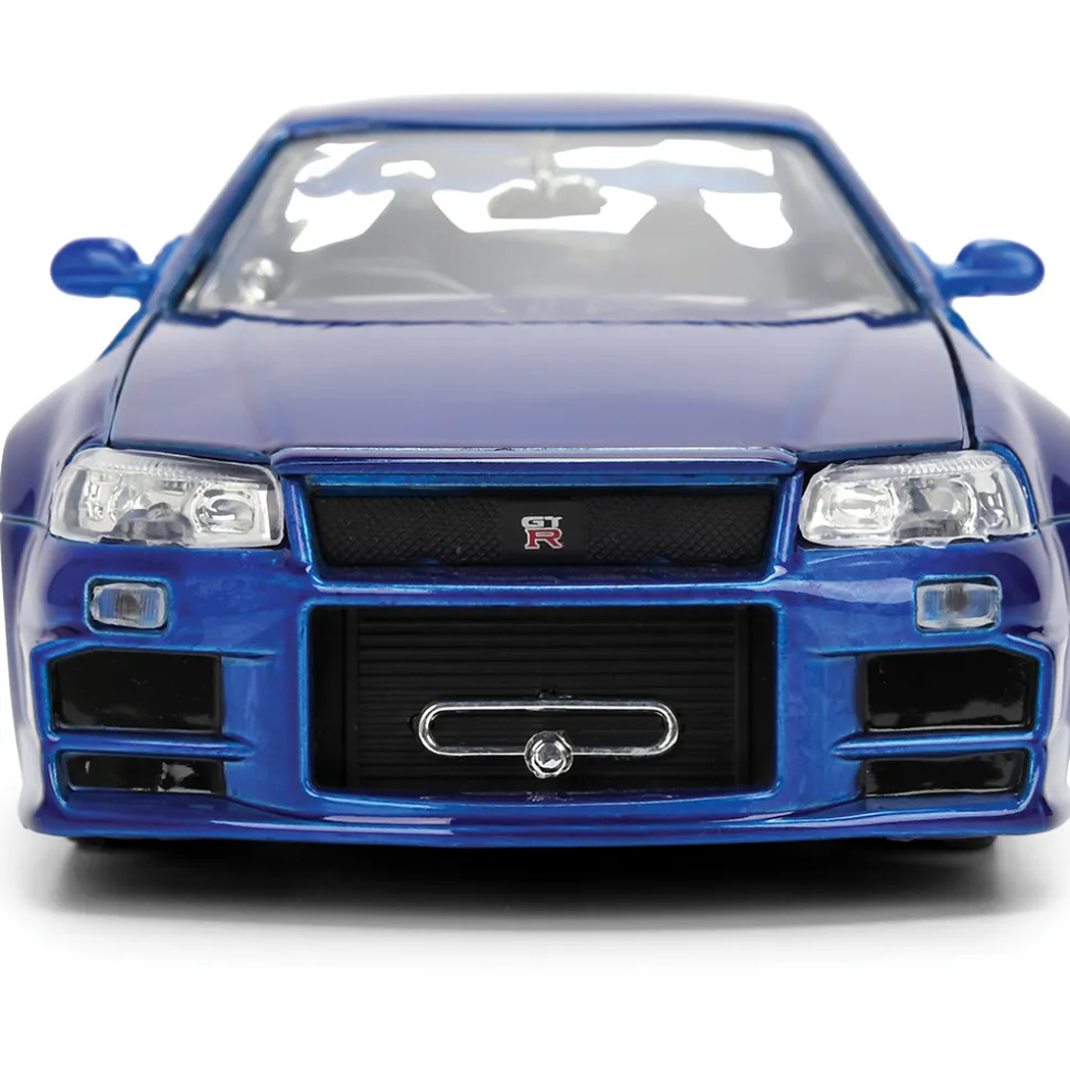 BRIAN's Fast & Furious 50th Anniversary Nissan Skyline GT-R - Brush Blue Chrome Finish 1:24 Scale Diecast Model Car by Jada Toys