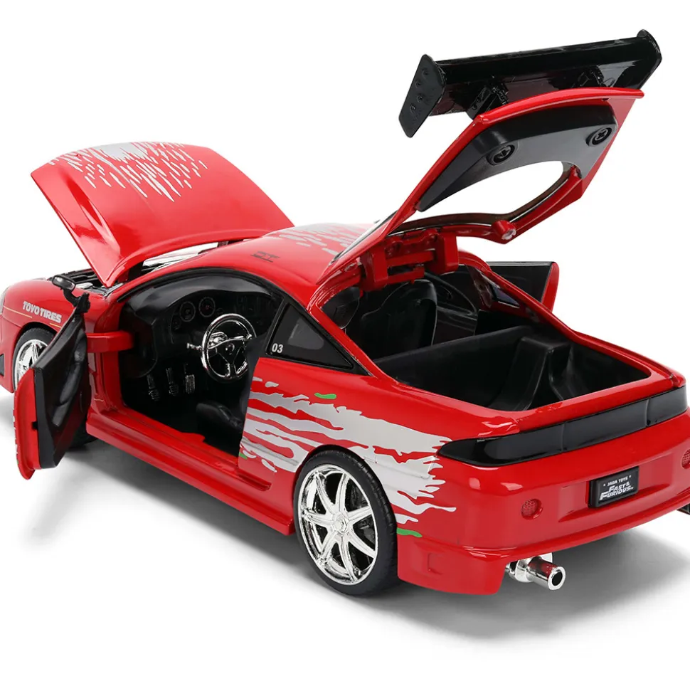 Brian's Mitsubishi Eclipse w/Dom's RX-7 Graphics 1:24 Scale Diecast Model Car by Jada Toys