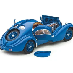 1938 Bugatti Atlantic Type 57SC - Blue with Metal Wire-Spoke Wheels 1:43 Scale Diecast Composite Model Car by AutoArt
