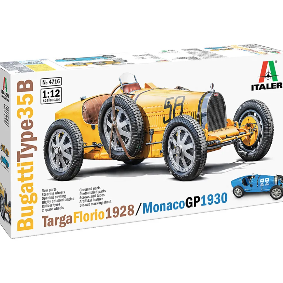 Bugatti Type 35B 1/12 Kit Italeri (4716) 1:12 scale Plastic by Italeri