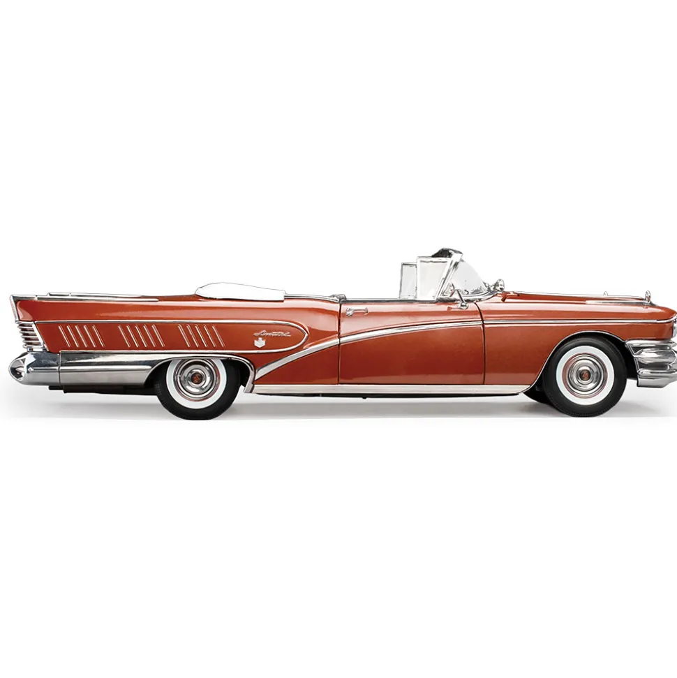 1958 Buick Limited Rivera Convertible - Garnett Red 1:18 Scale Diecast Model Car by Sunstar
