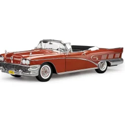 1958 Buick Limited Rivera Convertible - Garnett Red 1:18 Scale Diecast Model Car by Sunstar