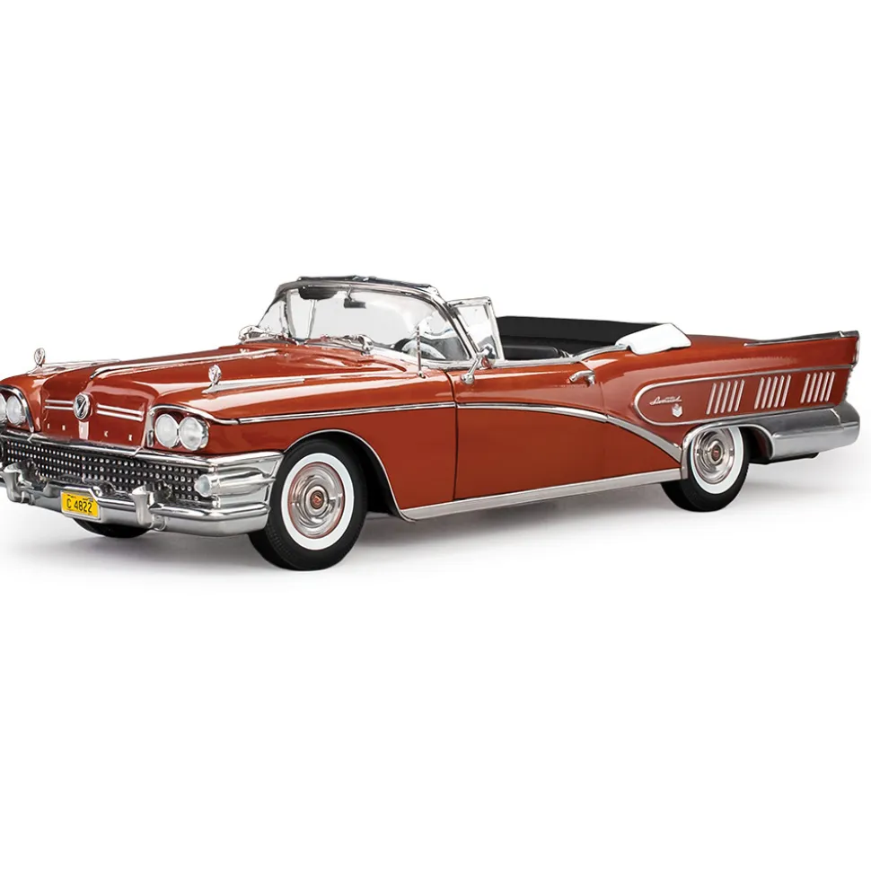 1958 Buick Limited Rivera Convertible - Garnett Red 1:18 Scale Diecast Model Car by Sunstar