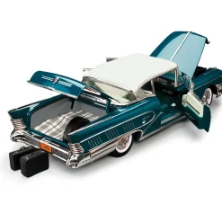1958 Buick Limited Riviera Coupe -Glacier White / Dark Turquoise Poly 1:18 Scale Diecast Model Car by Sunstar