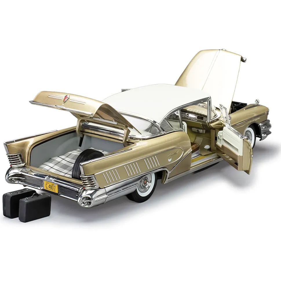 1958 Buick Limited Riviera Coupe - Glacier White / Gold Mist 1:18 Scale Diecast Model Car by Sunstar