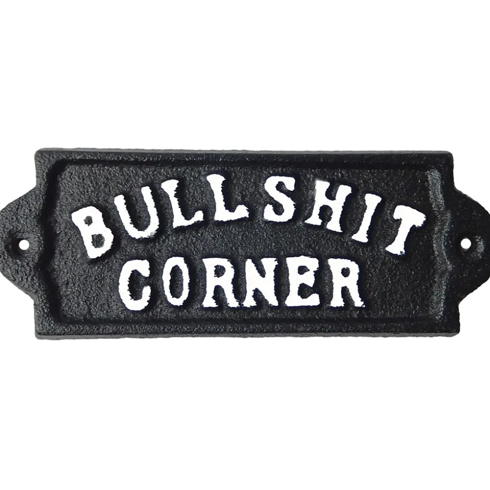 Bullshit Corner Cast Iron Wall Sign Iron and Blossom (58018) by Iron and Blossom