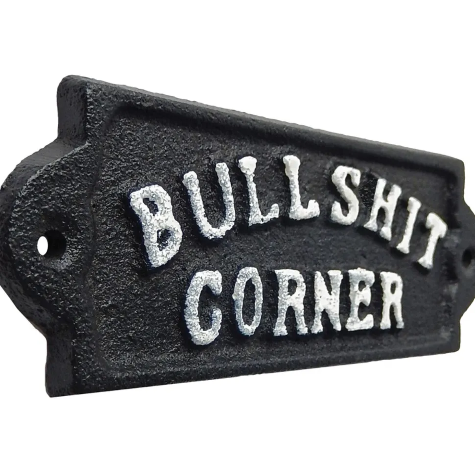 Bullshit Corner Cast Iron Wall Sign Iron and Blossom (58018) by Iron and Blossom