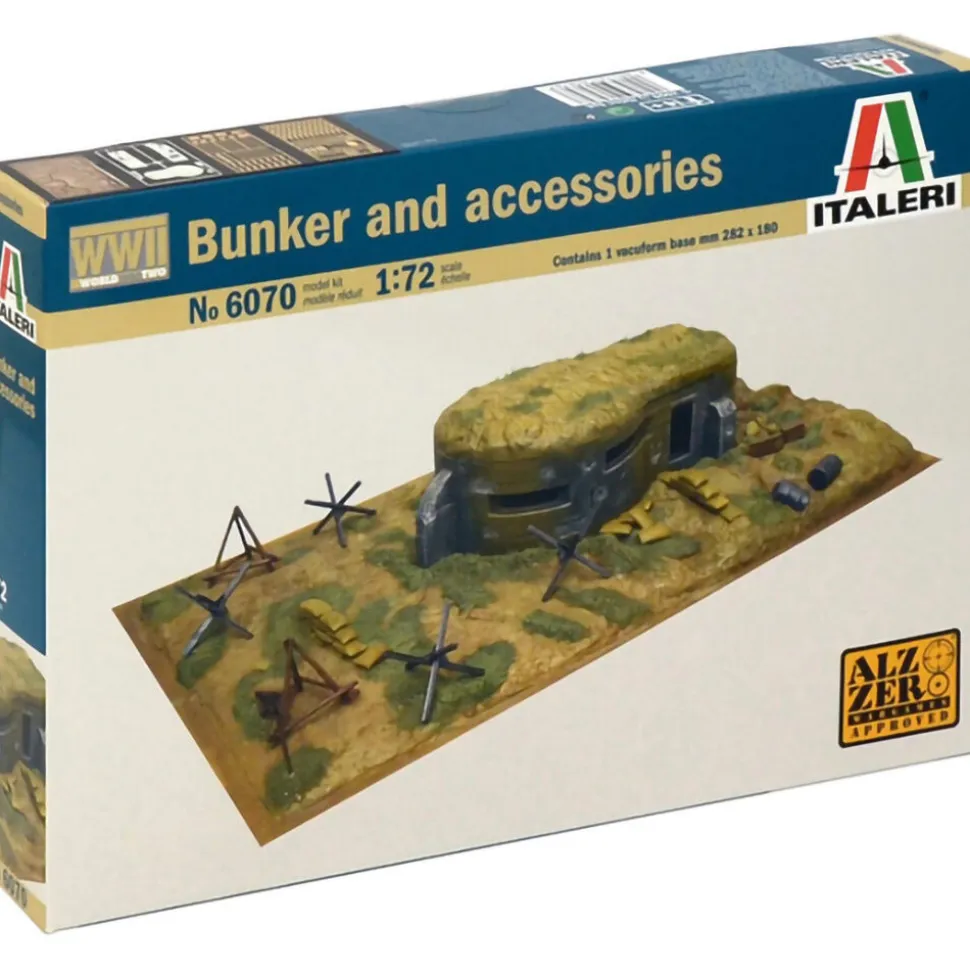 Bunker and Accessories (WWII) 1/72 Kit 1:72 Scale Plastic by Italeri