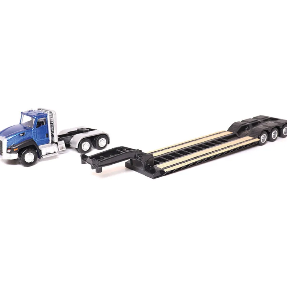 Cat CT660 Day Cab Tractor, Lowboy Trailer & Caterpillar 315C L Excavator 1:87 Scale Diecast Construction Model by Diecast Masters