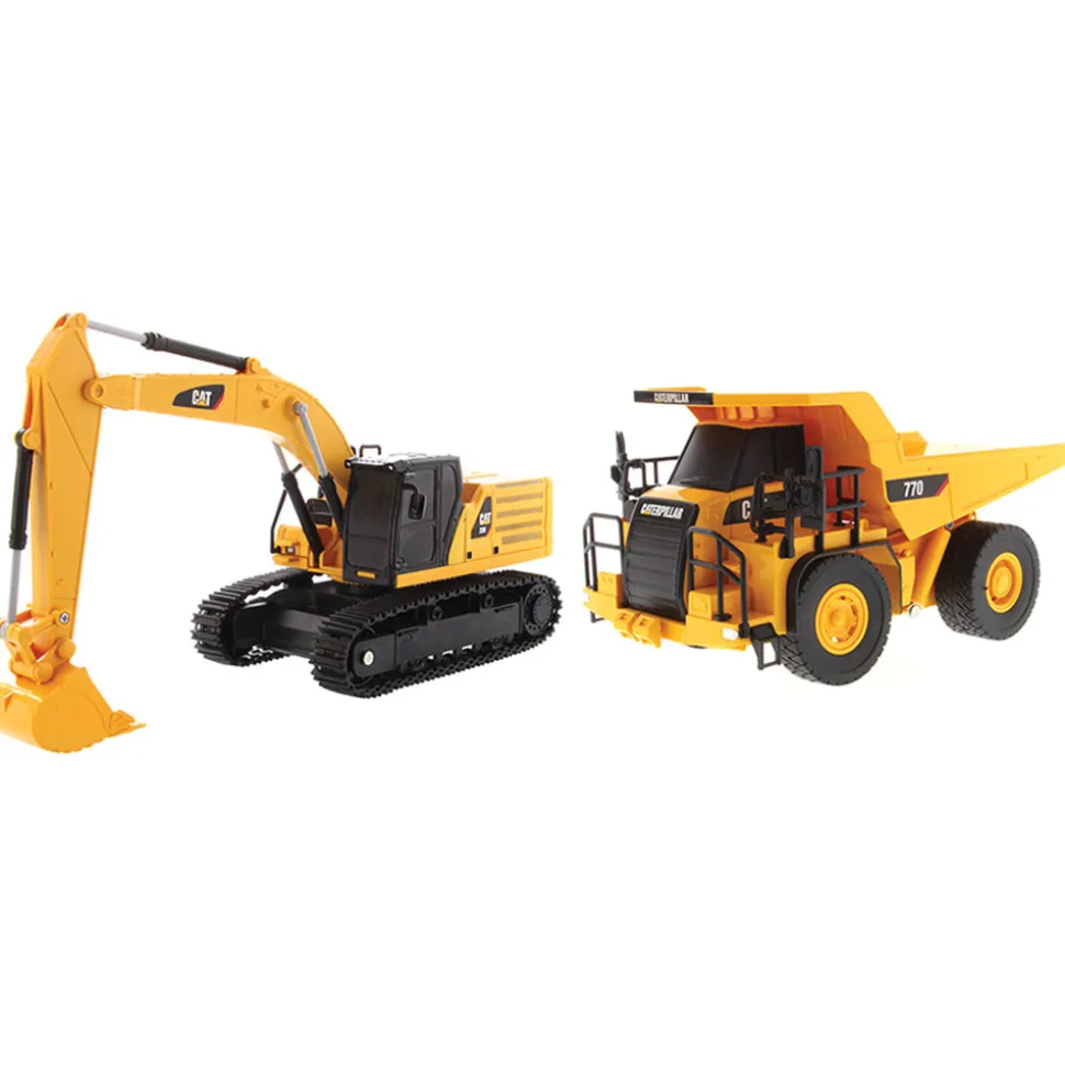 Caterpillar RC Construction Two-Pack 336 Hydraulic Excavator + 770 Mining Truck 1:35 Scale Diecast Construction by Diecast Masters