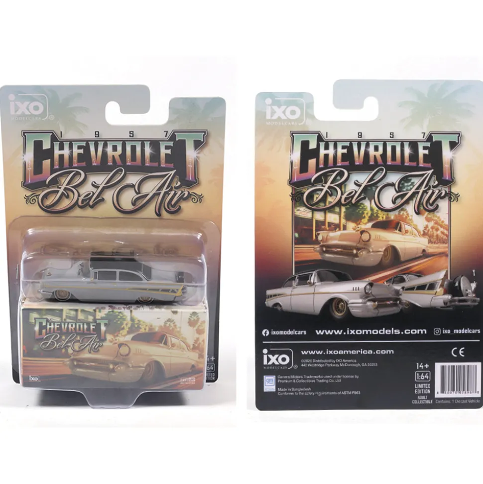 1957 Chevrolet Bel Air - Lowrider - Gray 1:64 Scale Diecast Model Car by IXO Models