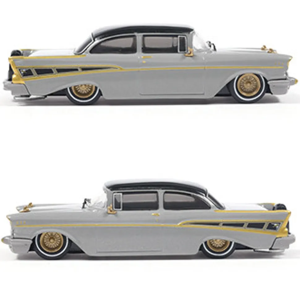 1957 Chevrolet Bel Air - Lowrider - Gray 1:64 Scale Diecast Model Car by IXO Models