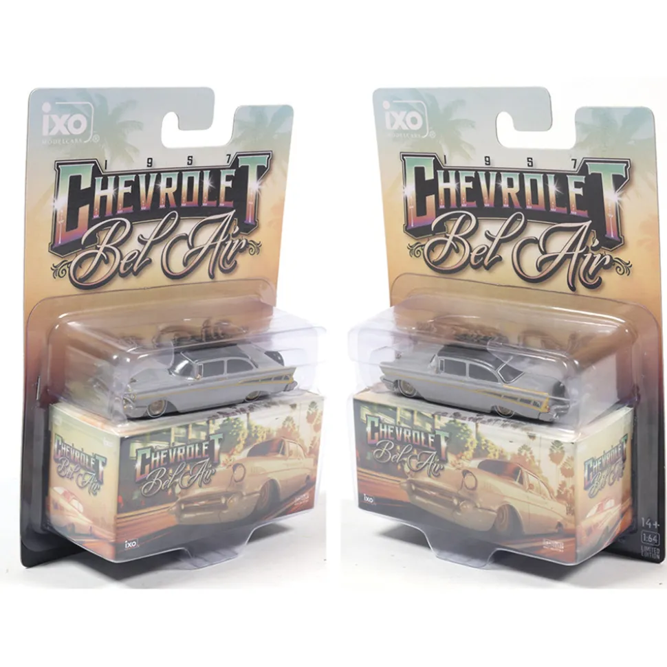 1957 Chevrolet Bel Air - Lowrider - Gray 1:64 Scale Diecast Model Car by IXO Models