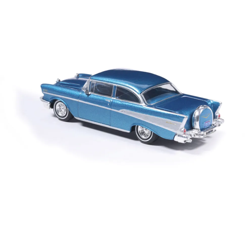 1957 Chevrolet Bel Air Sedan with Continental Kit - Harbor Blue 1:64 Scale Diecast Model Car by IXO Models