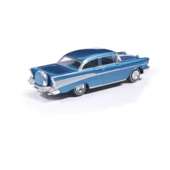1957 Chevrolet Bel Air Sedan with Continental Kit - Harbor Blue 1:64 Scale Diecast Model Car by IXO Models