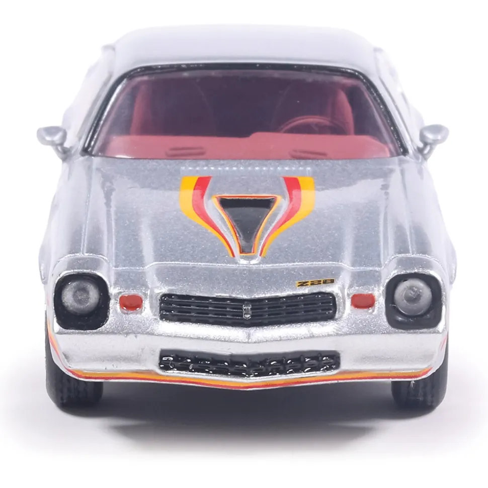 1979 Chevrolet Camaro Z28 - Silver with Orange Stripes 1:64 Scale Diecast Model Car by IXO Models