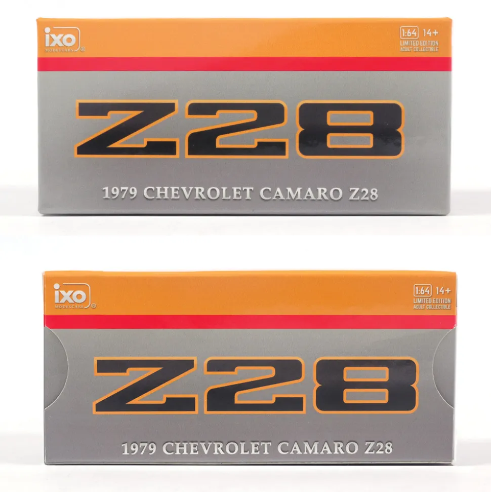 1979 Chevrolet Camaro Z28 - Silver with Orange Stripes 1:64 Scale Diecast Model Car by IXO Models