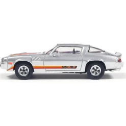 1979 Chevrolet Camaro Z28 - Silver with Orange Stripes 1:64 Scale Diecast Model Car by IXO Models