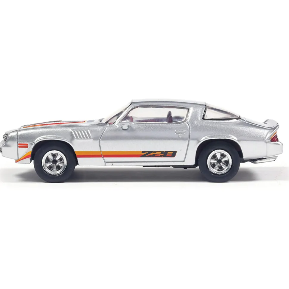 1979 Chevrolet Camaro Z28 - Silver with Orange Stripes 1:64 Scale Diecast Model Car by IXO Models