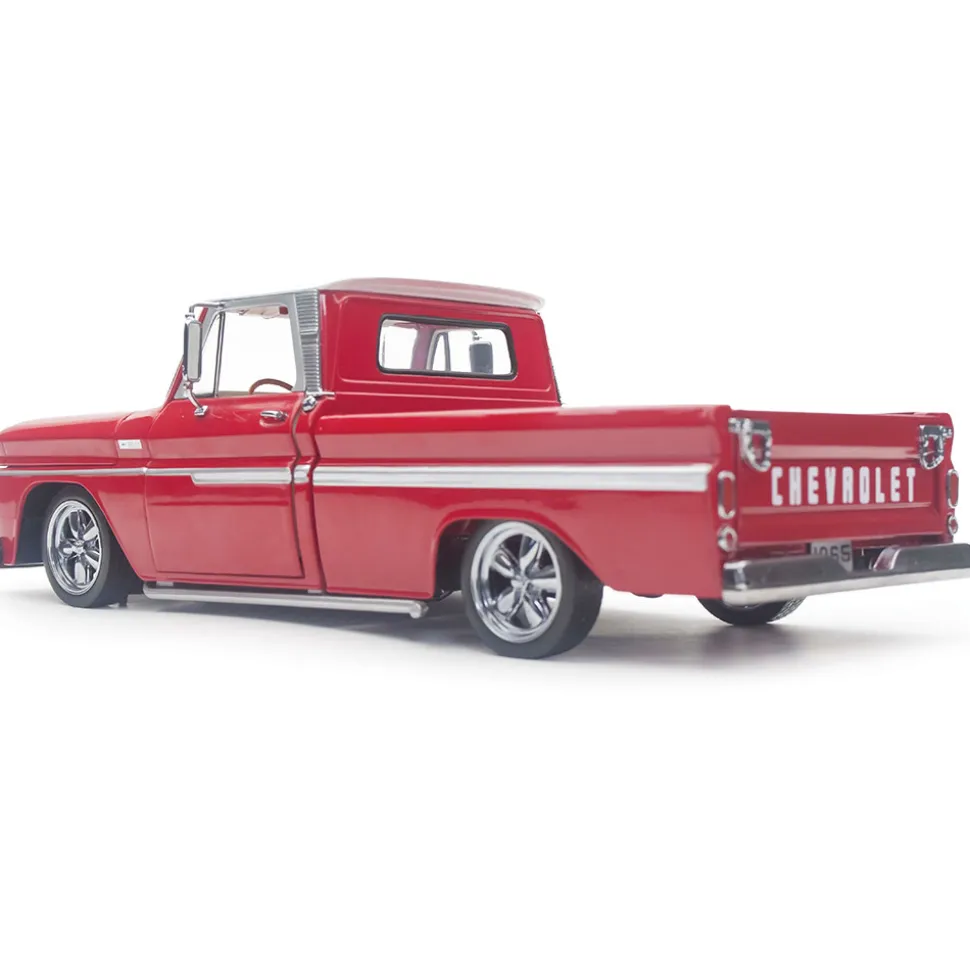 1965 Chevrolet C-10 Styleside Pickup Lowrider - Red 1:18 Scale Diecast Model Truck by Sunstar