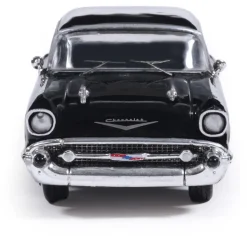 1957 Chevrolet One-Fifty Sedan - Onyx Black and India Ivory 1:64 Scale Diecast Model Car by IXO Models