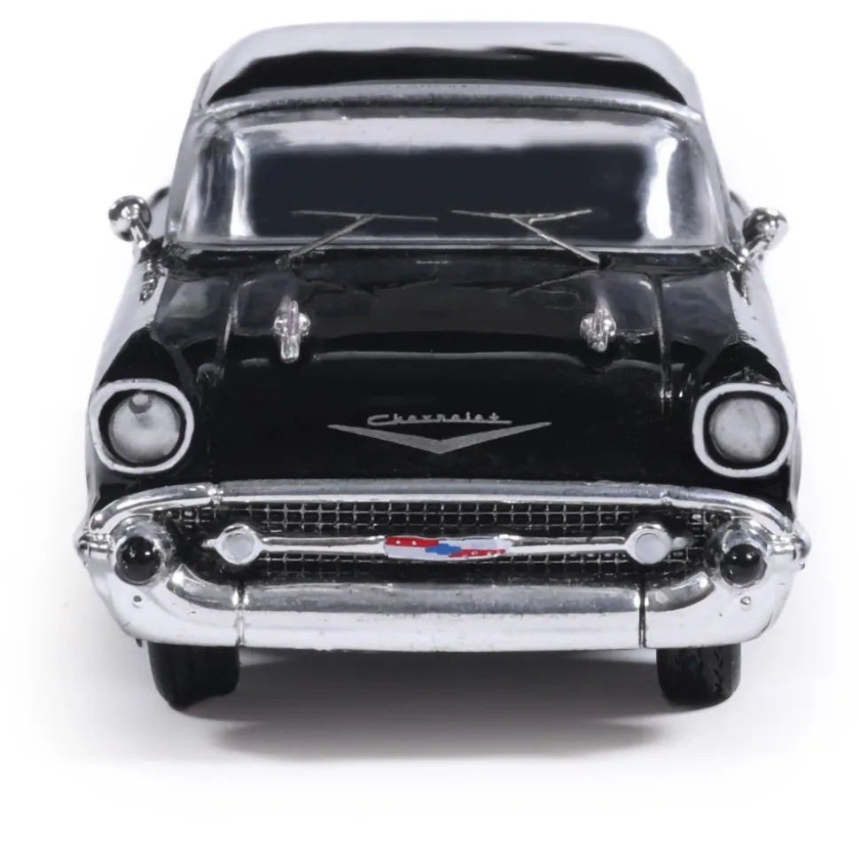1957 Chevrolet One-Fifty Sedan - Onyx Black and India Ivory 1:64 Scale Diecast Model Car by IXO Models
