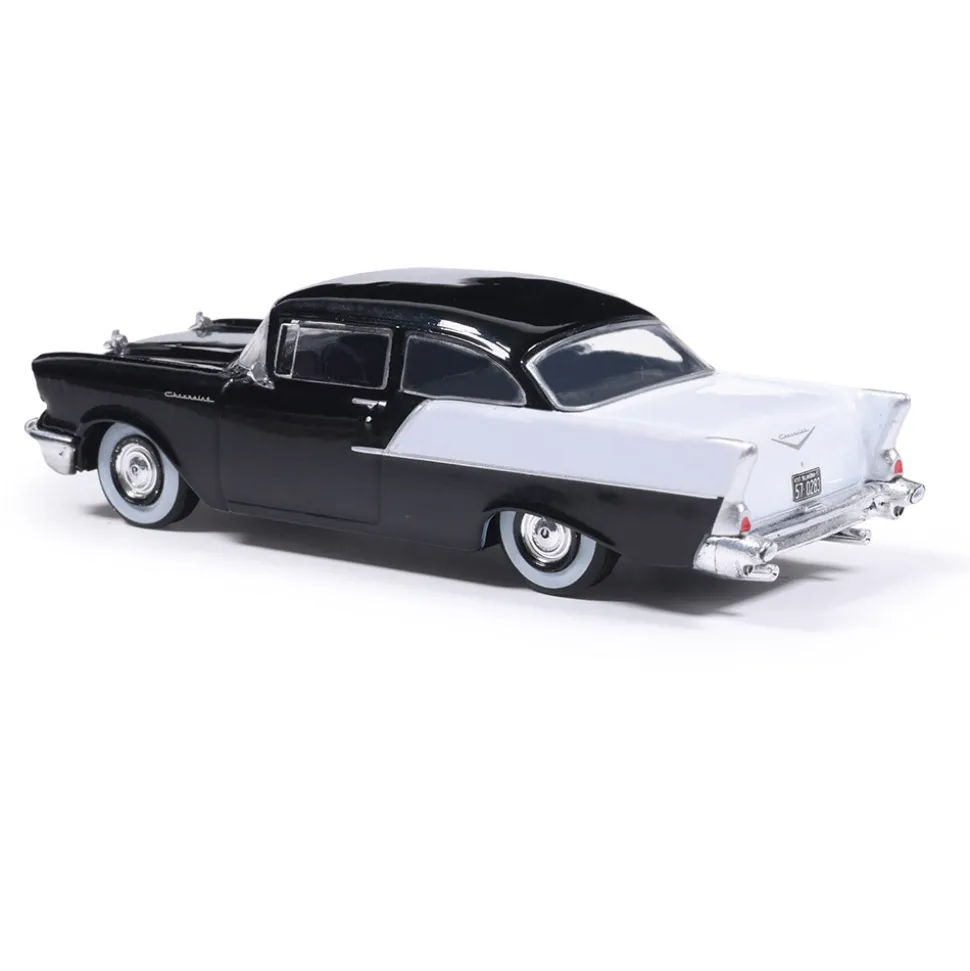 1957 Chevrolet One-Fifty Sedan - Onyx Black and India Ivory 1:64 Scale Diecast Model Car by IXO Models
