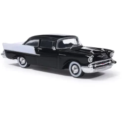 1957 Chevrolet One-Fifty Sedan - Onyx Black and India Ivory 1:64 Scale Diecast Model Car by IXO Models
