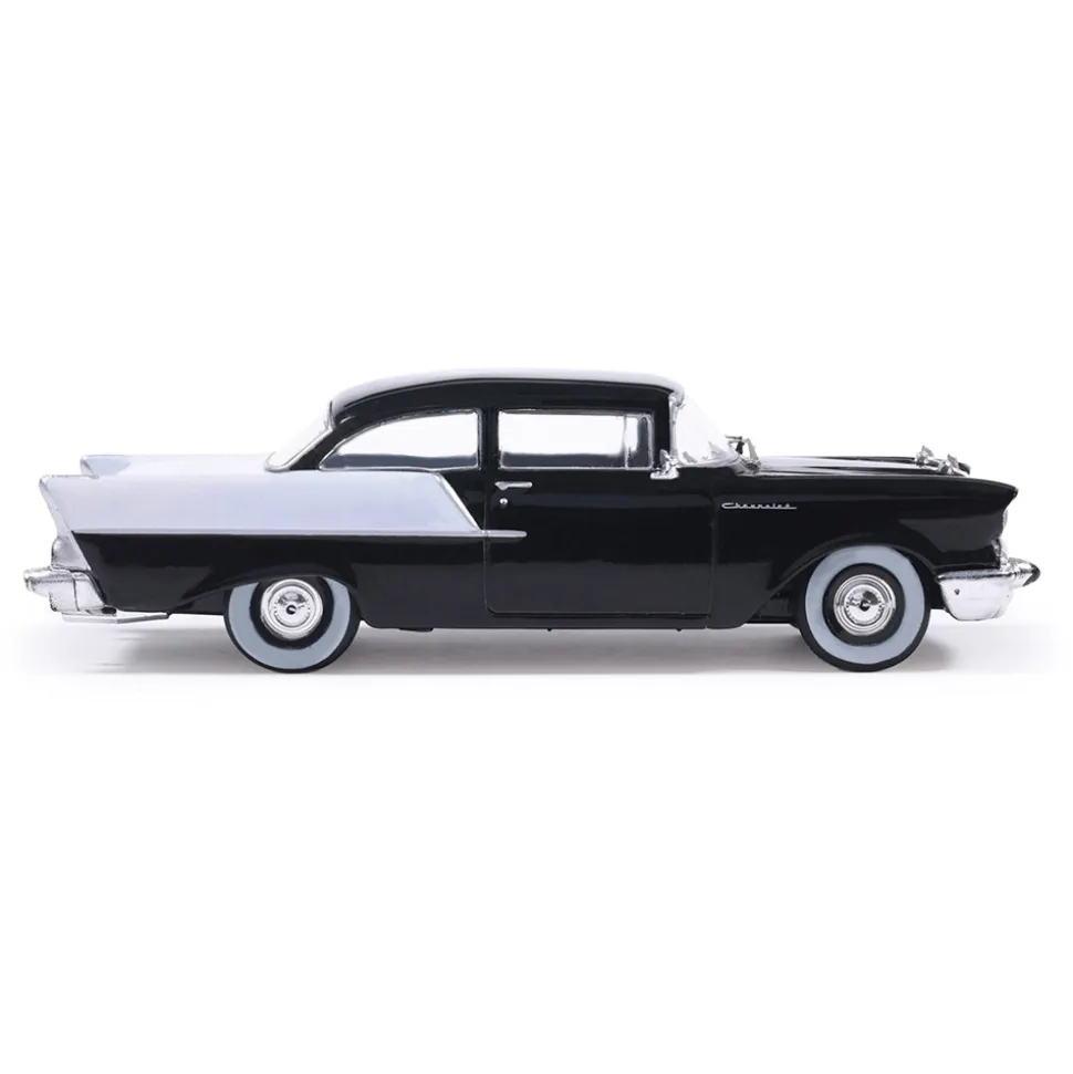 1957 Chevrolet One-Fifty Sedan - Onyx Black and India Ivory 1:64 Scale Diecast Model Car by IXO Models