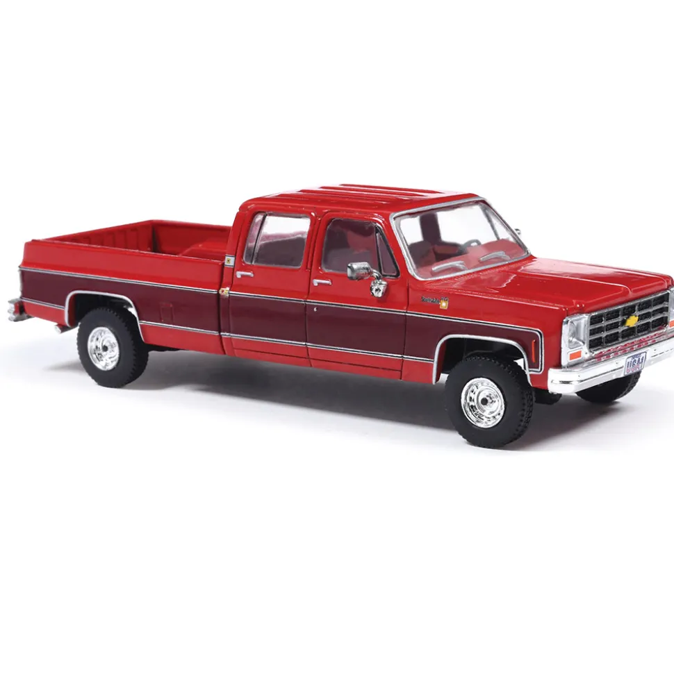 1979 Chevrolet Scottsdale K20 - Carmine Red & Dark Carmine R 1:64 Scale Diecast Model Truck by IXO Models