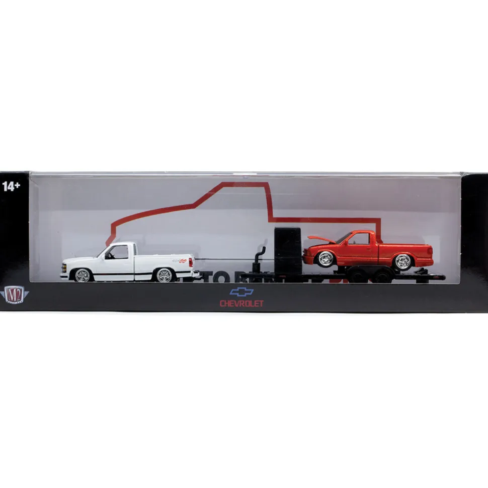 1995 Chevrolet S10 Custom & 1993 Chevrolet C1500 SS454 1:64 Scale Diecast Model Truck by M2 Machines