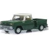 1965 Chevrolet Stepside Pickup - Dark Green / Ivory 1:87 Scale Diecast Model Truck by Oxford Diecast