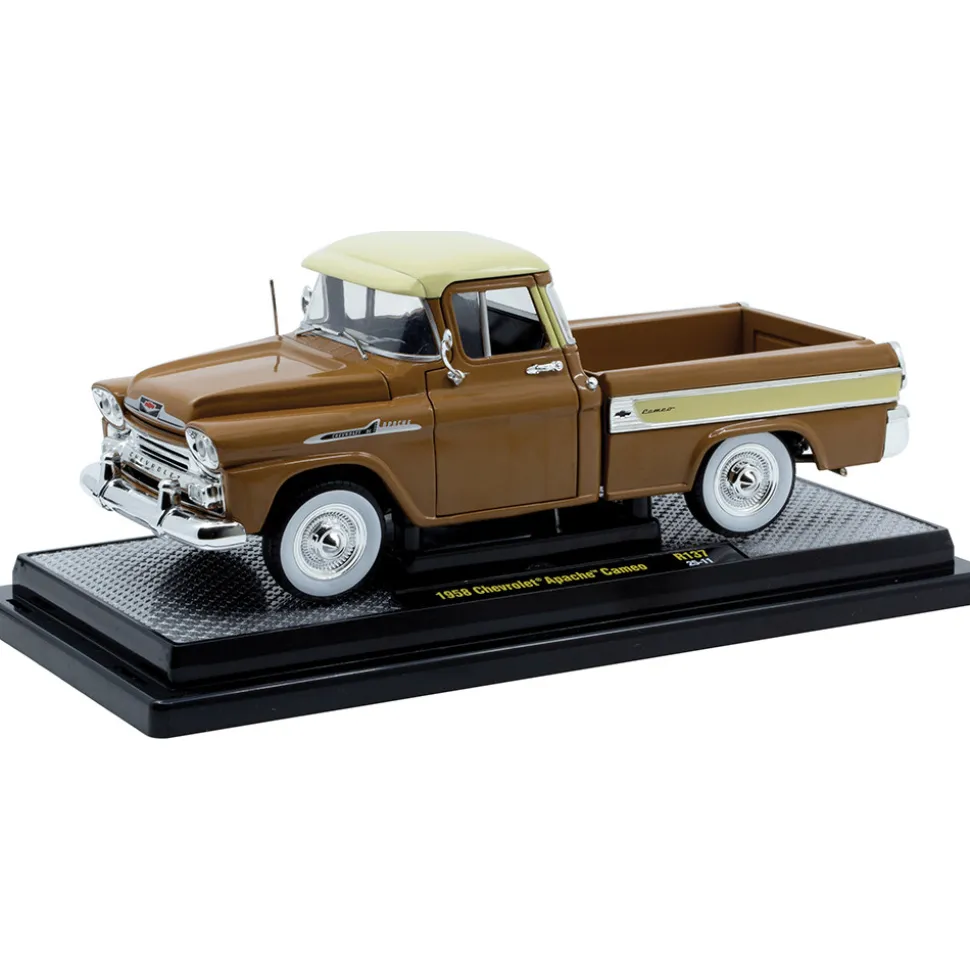 1958 Chevy Apache Cameo Pickup - Brown 1:24 Scale Diecast Model Truck by M2 Machines