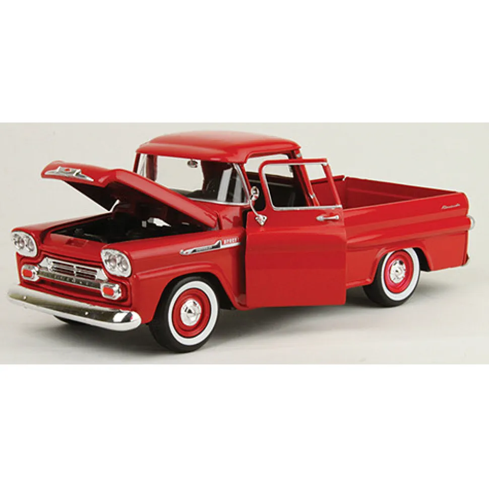 1958 Chevy Apache Fleetside Pickup - Red 1:24 Scale Diecast Model by Motormax