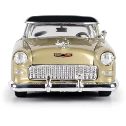 1955 Chevy Bel Air Low Rider with Visor - Gold 1:24 Scale Diecast Model Car by Motormax