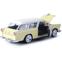 1955 Chevy Bel Air Nomad - Yellow 1:24 Scale Diecast Model Car by Motormax
